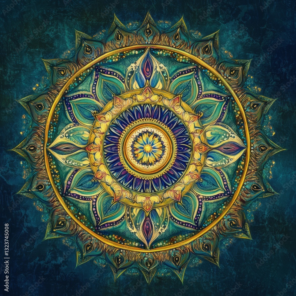 Obraz premium Generic Digital Painting Perspective Indian Mandala