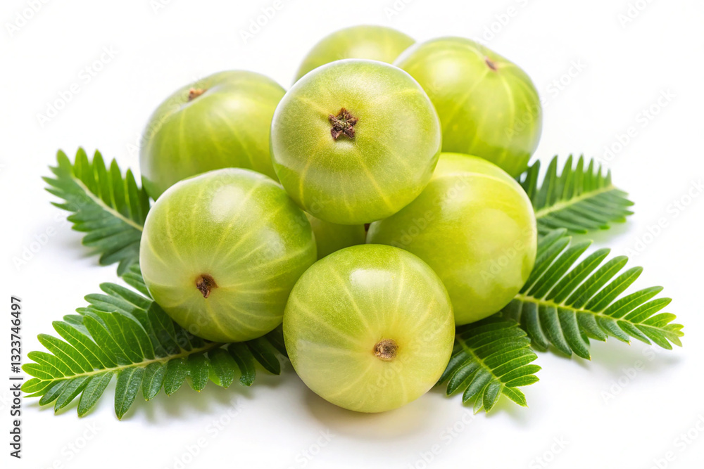 Isolated Fresh Amla Fruit on White Background Isolated Fresh Amla Fruit on White Background