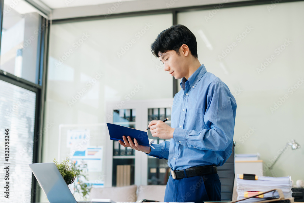 Happy male enjoying work at home office. Happy male enjoying work at home office.