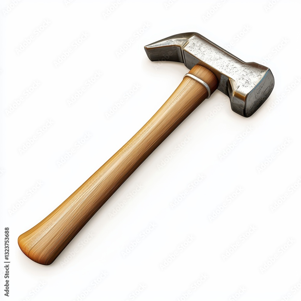 Carpenterâ???s hammer with a metal head, isolated on clear white background Carpenterâ???s hammer with a metal head, isolated on clear white background