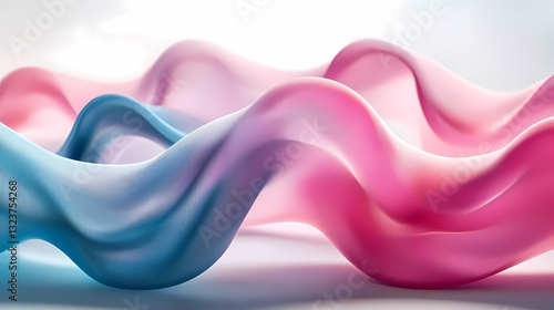Flowing abstract waves in blue and pink