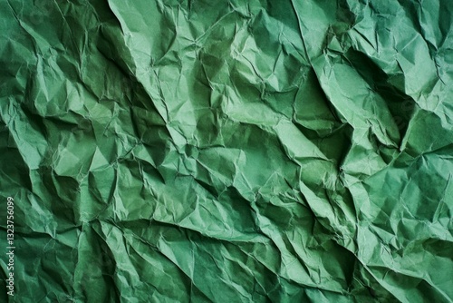 Wallpaper Mural Green crumpled paper macro close-up abstract texture. AI generated Torontodigital.ca