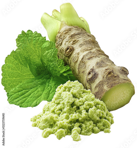 wasabi on isolated white background