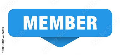 member sticker. member sign on transparent background