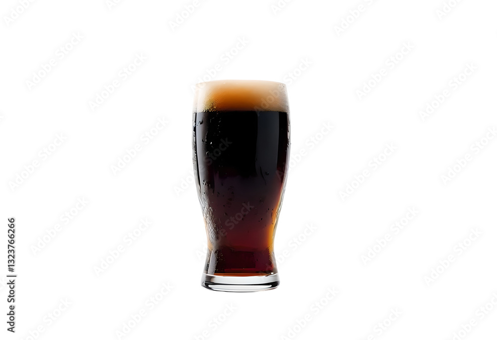 Dark beer on glass isolated on white background Dark beer on glass isolated on white background
