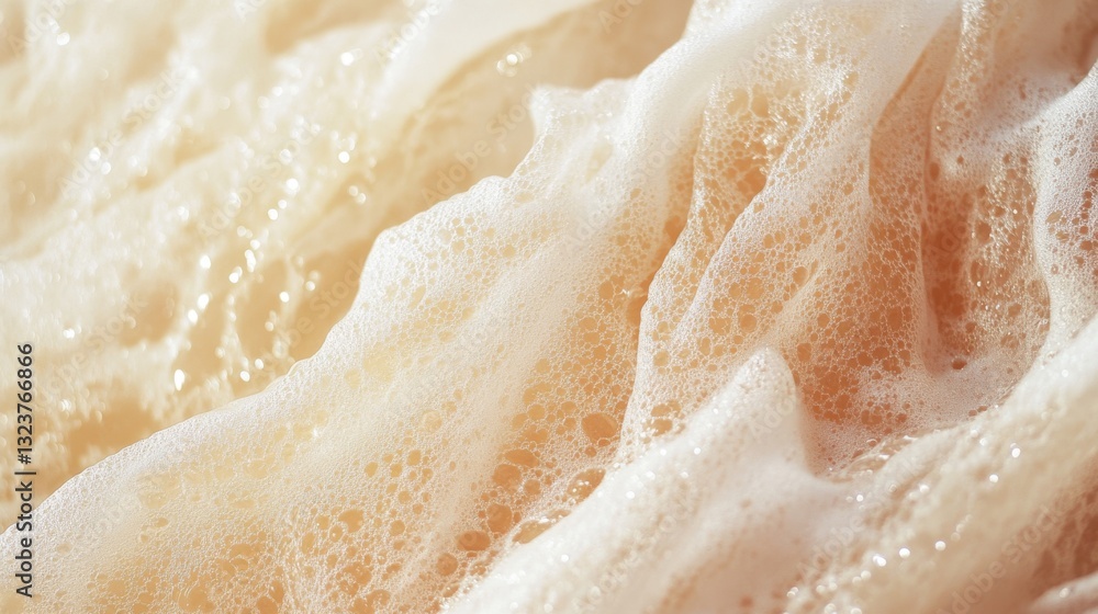 Obraz premium Soft, creamy foam undulates with intricate patterns, evoking a sense of calm and ethereal beauty.