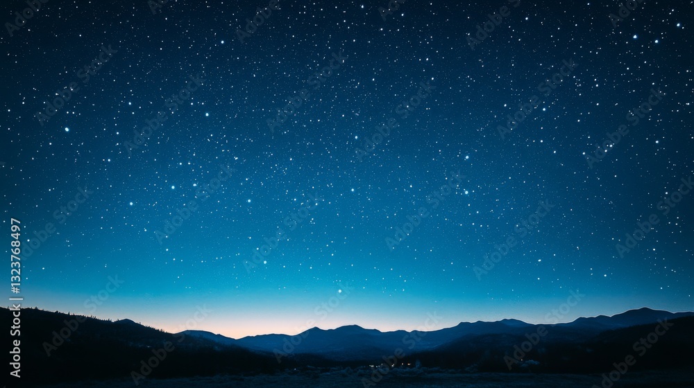 Fototapeta premium A vast starry night sky with thousands of twinkling stars above a landscape, inspiring wonder and reflection on our place in the universe.