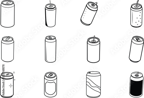 Aluminum Beverage Cans Various Angles, Styles, and Designs