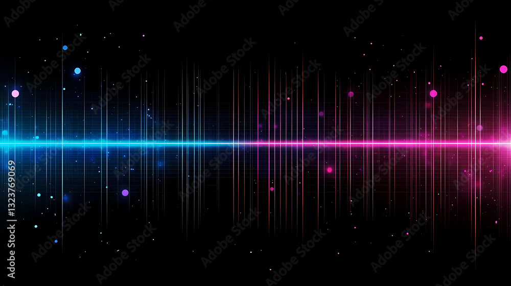 Blue and purple waves with scattered dots