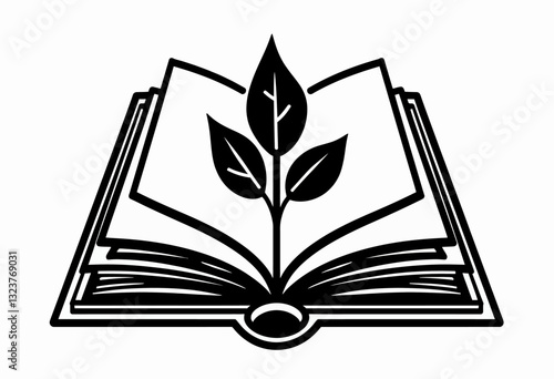 Education and Inspiration: Classic Open Book Vector Image for Teachers, Students, and Designers Seeking to Promote Knowledge and the Power of Reading.

