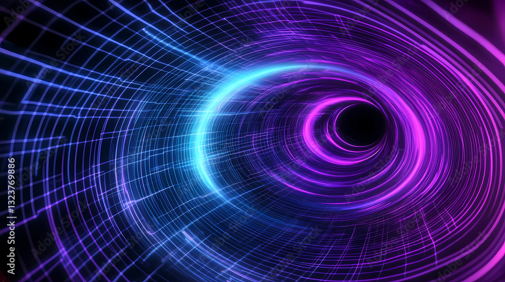Abstract spiral pattern in blue and purple tones