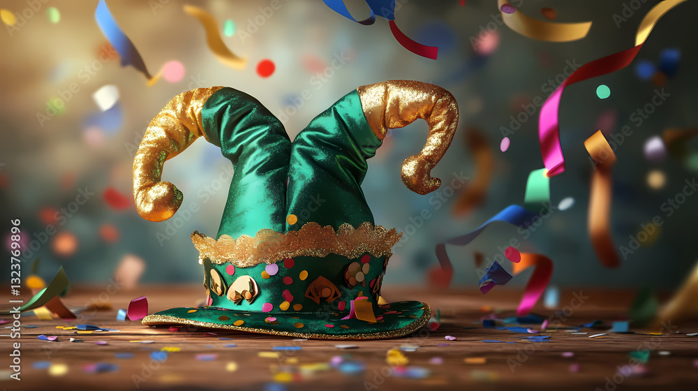 Carnival themed illustration with colorful decorations