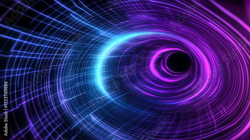Obraz na płótnie Abstract spiral pattern in blue and purple tones w salonie