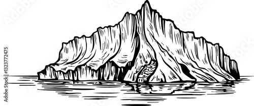 Majestic iceberg displaying natural beauty arctic ocean illustration serene environment aerial view frozen wonder