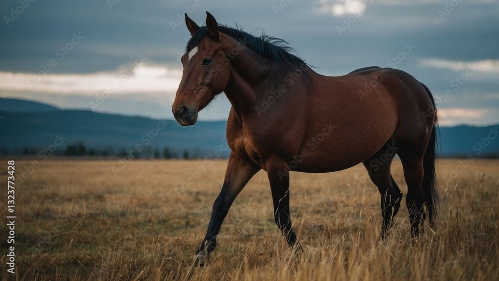 Majestic horse frame in gentle breeze Majestic horse frame in gentle breeze