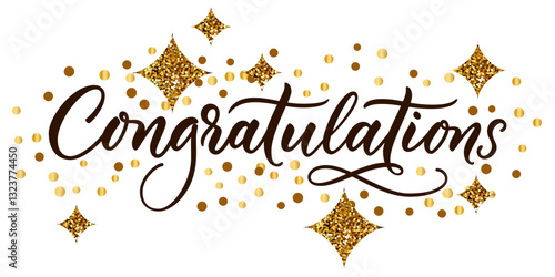Congratulation calligraphy lettering. Typography handwritten design for banner, greeting cards. Vector illustration