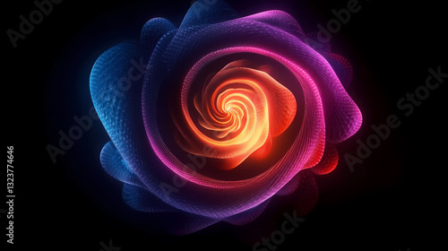 Obraz na płótnie Spiral flower art with vibrant colors w salonie