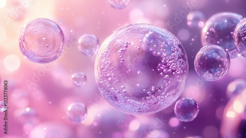 Wallpaper Mural Hyaluronic Acid Bubbles in Skincare Anti-Aging Therapy with Collagen Moisture Hydration Torontodigital.ca