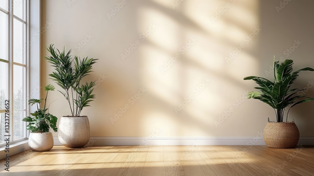 Minimalistic Scandinavian Interior Design with Houseplants and Natural Light Minimalistic Scandinavian Interior Design with Houseplants and Natural Light