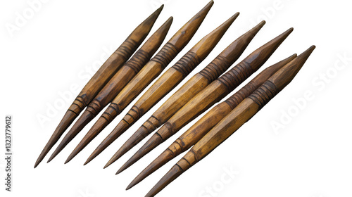 Fotografija Sharp wooden stake set --ar 16:9