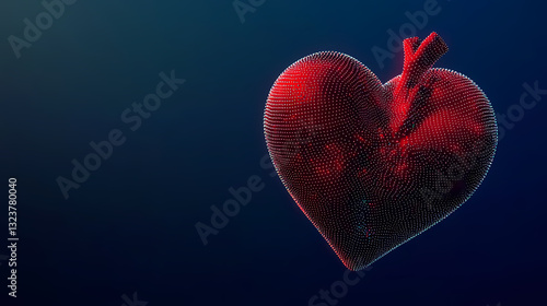 Obraz na płótnie Heart-shaped image made of red dots w salonie