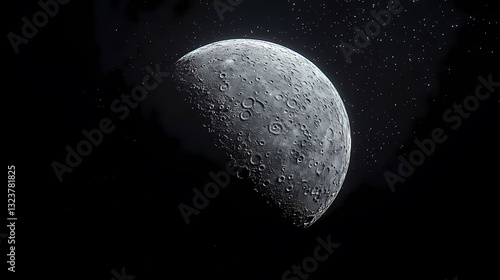 Obraz na płótnie Moon’s surface with craters and mountains w salonie