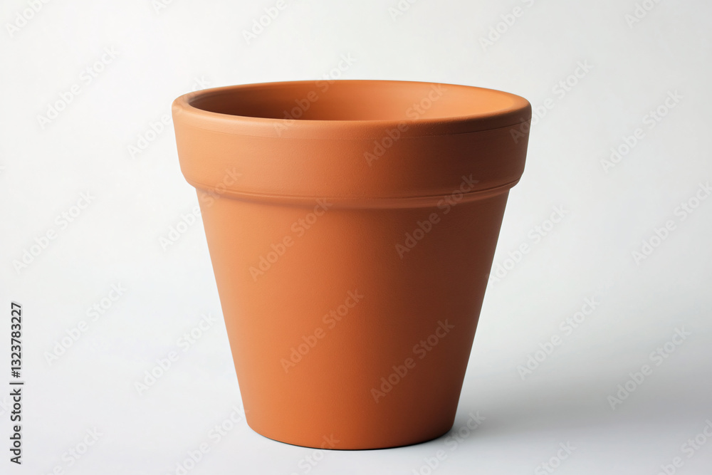 A simple terracotta pot with a wide rim sits empty against a neutral background showcasing its earthy color and smooth texture
A simple terracotta pot with a wide rim sits empty against a neutral background showcasing its earthy color and smooth texture