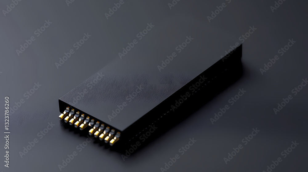 Black rectangular object with golden details