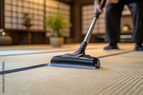 Wallpaper Mural A person cleaning a tatami mat with a vacuum cleaner Torontodigital.ca