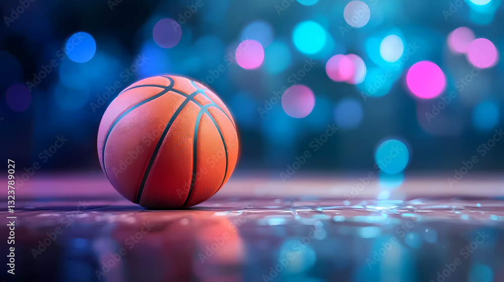Close-up of an orange basketball in action Close-up of an orange basketball in action