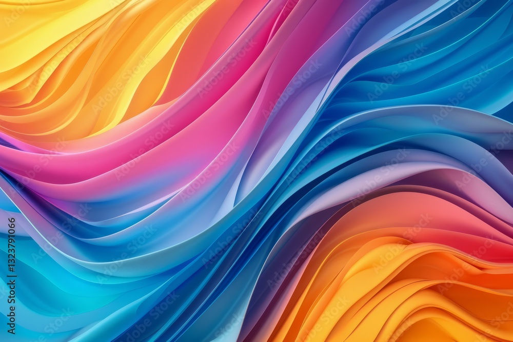 Obraz premium Vivid abstract waves of color. AI generated