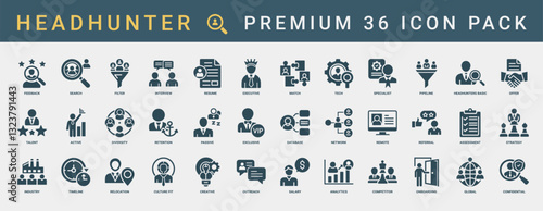 premium headhunter icon pack distinct human resources recruiting-themed symbols, Remote Network Referral Database