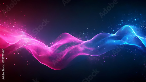 Obraz na płótnie Dreamy abstract waves in pink and blue w salonie