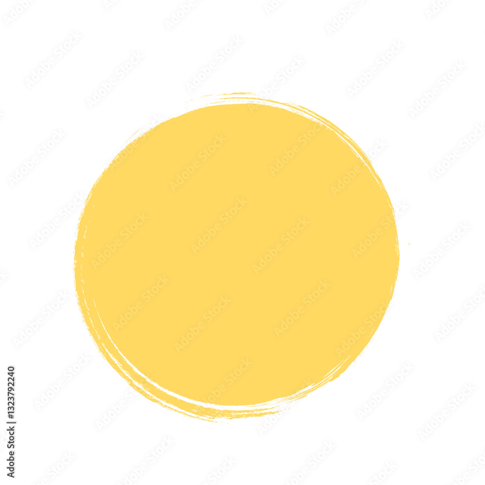 Yellow painted circle. Grunge ink circle on transparent background Yellow painted circle. Grunge ink circle on transparent background