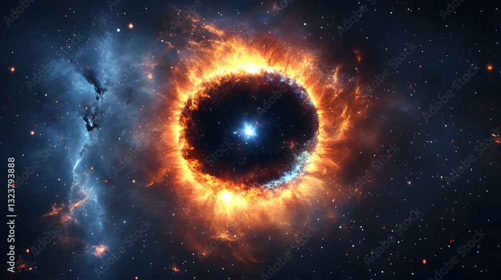 Vivid space-themed abstract background with a glowing sphere, ideal for sci-fi and cosmic themes Vivid space-themed abstract background with a glowing sphere, ideal for sci-fi and cosmic themes