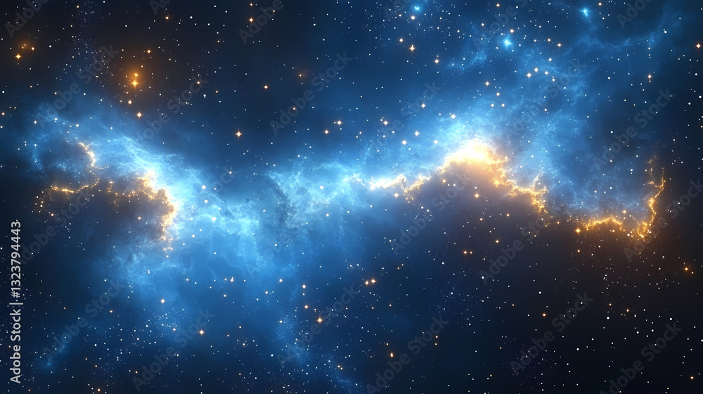 Nebula with stars in deep space
