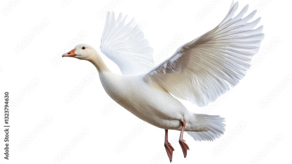 Obraz premium goose flying isolated on white background