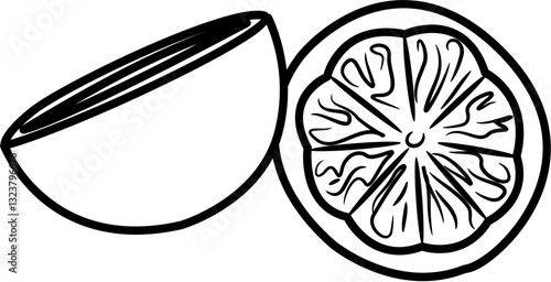 fresh juice orange slice coloring page