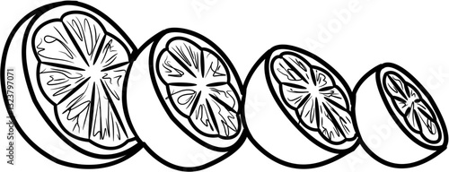 fresh juice orange slice coloring page