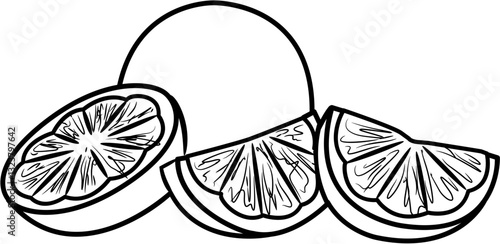 fresh juice orange slice coloring page