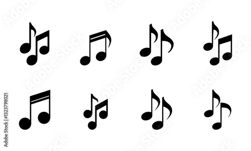 Fotografie Musical Notes and Symbols Icons