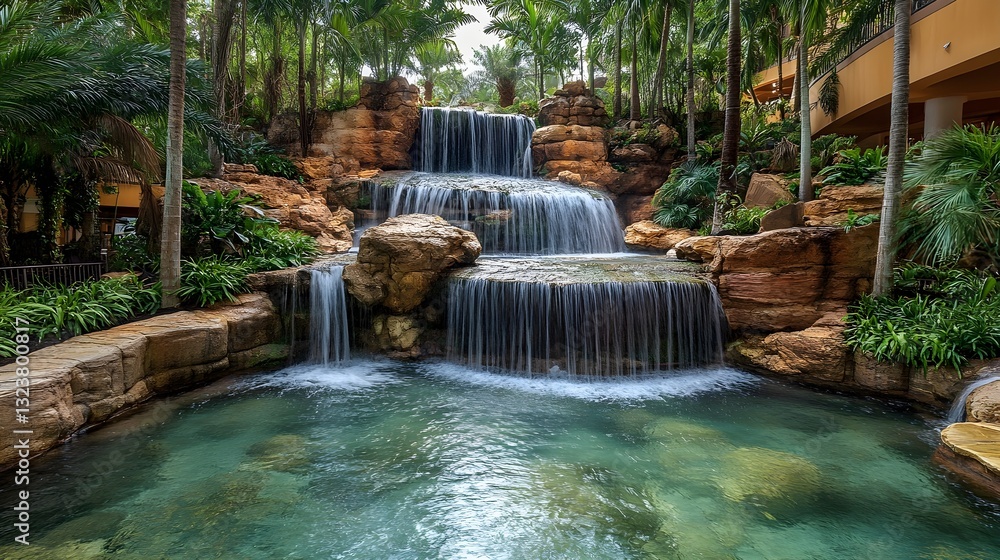 Naklejka premium A photo of a tropical rainforest with exotic foliage