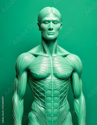Green Human Model, Medical 3D Illustration