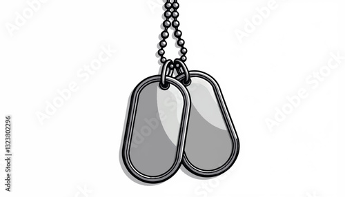Military dog tags on a chain