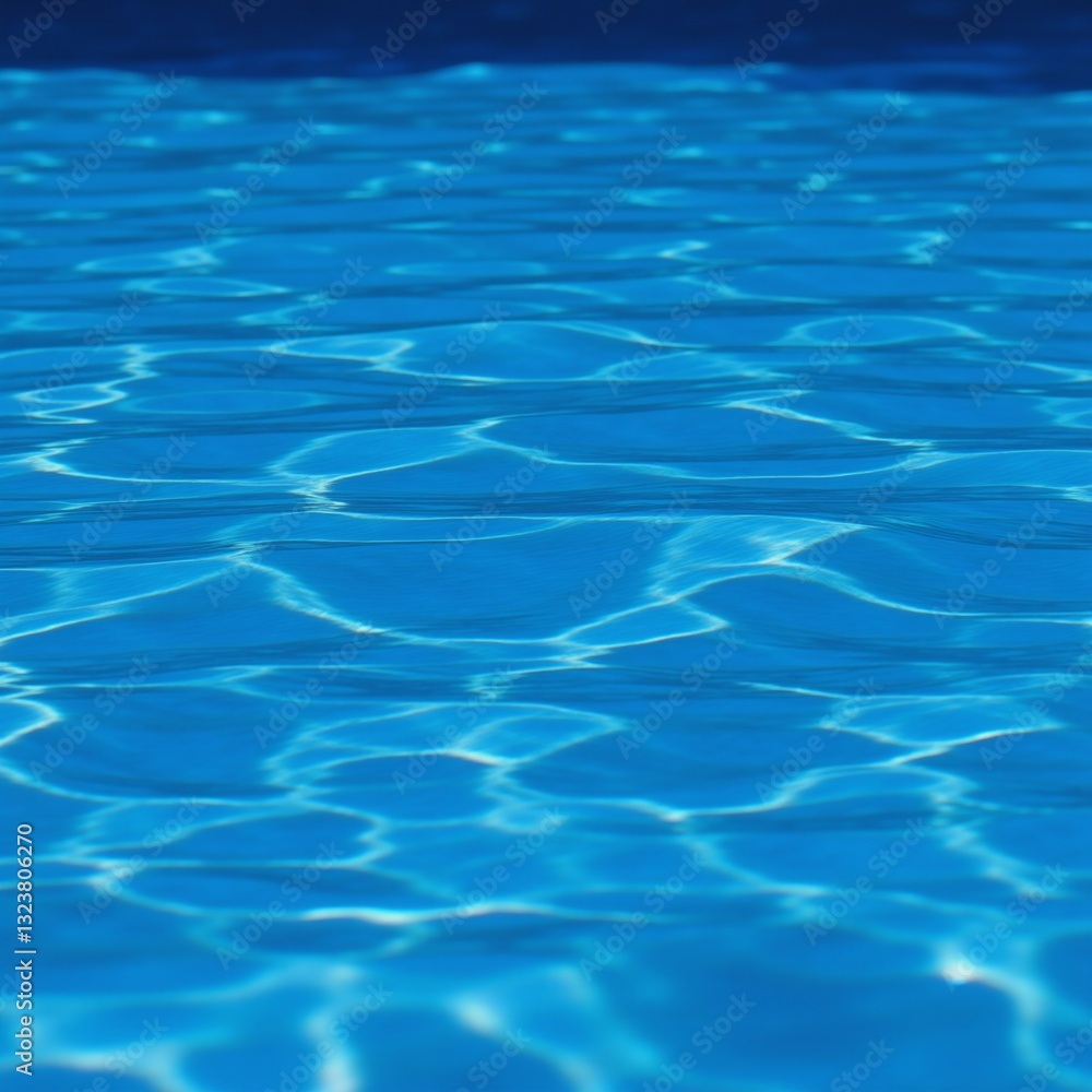 Texture of rippling water on a vibrant blue backdrop Texture of rippling water on a vibrant blue backdrop