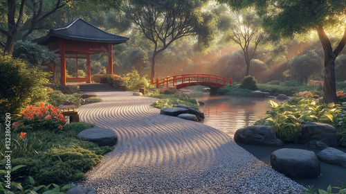 Zen Garden at Sunrise – Background