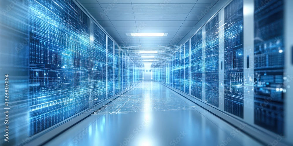 Futuristic Data Center Design with Server Engineers Maintenance Operations and High-Tech Infrastructure Futuristic Data Center Design with Server Engineers Maintenance Operations and High-Tech Infrastructure