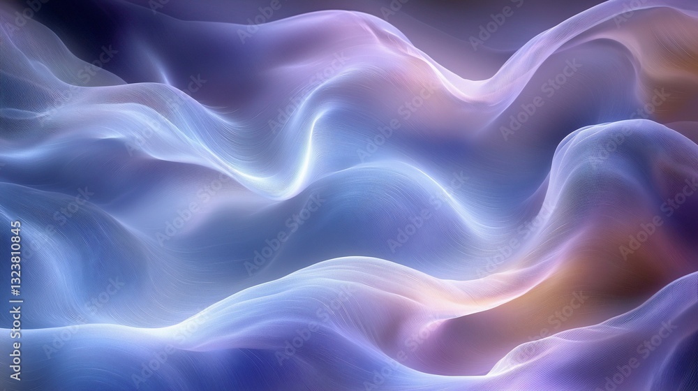 Obraz premium Abstract flowing waves in soft pastel colors creating a serene atmosphere