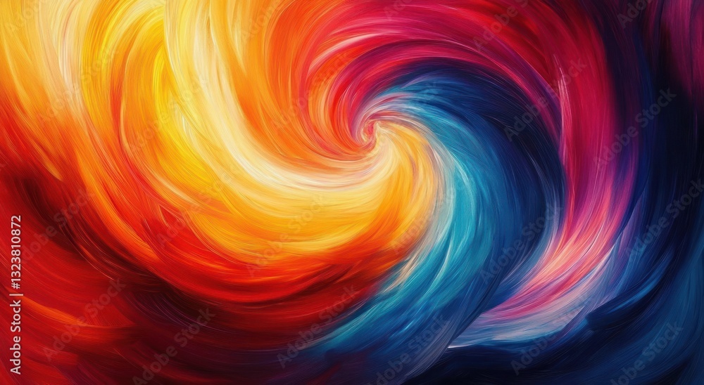 Fototapeta premium Abstract Swirling Colors Background with Vivid Red Yellow Blue Flow and Textures