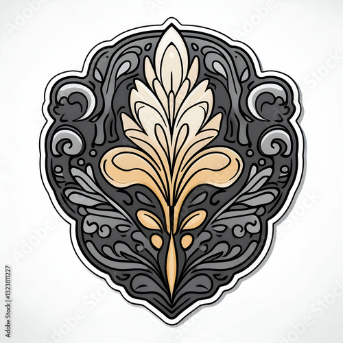 Cartoon decorative element. sticker on a white background. ai generated image photo